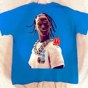 人気話題コラボTravis Scott McDonald's Action Figure Tee Blue Cactus Jack by Travis Scott | Shirts | Travis Scott X